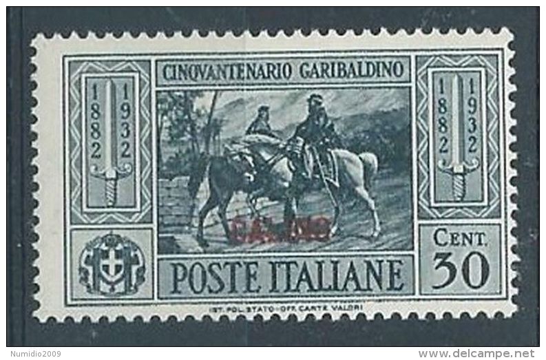 1932 EGEO CALINO GARIBALDI 30 CENT MH * - RR4479 - Egée (Calino)