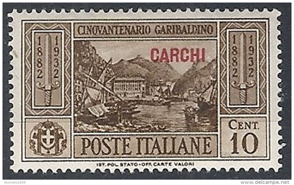 1932 EGEO CARCHI GARIBALDI 10 CENT MH * - RR12386 - Aegean (Carchi)