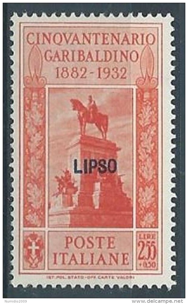 1932 EGEO LIPSO GARIBALDI 2,55 LIRE MH * - RR4484 - Aegean (Lipso)