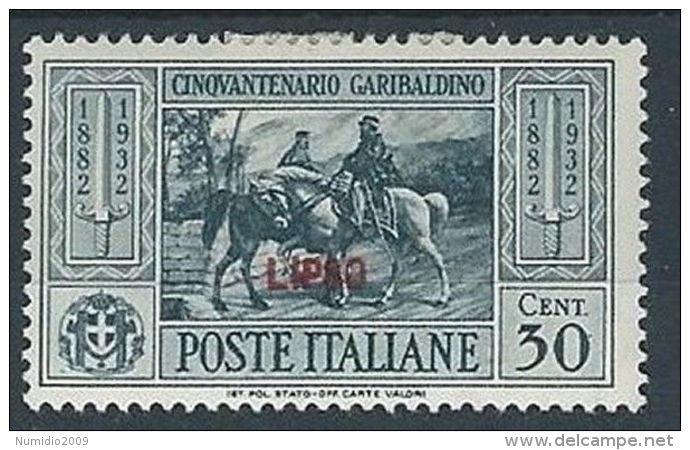 1932 EGEO LIPSO GARIBALDI 30 CENT MH * - RR13589 - Aegean (Lipso)