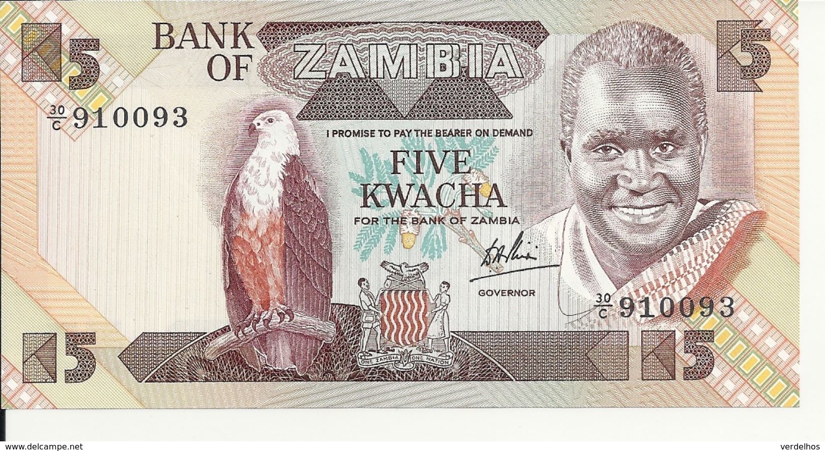 ZAMBIE 5 KWACHA ND1980-88 UNC P 25 C - Zambie