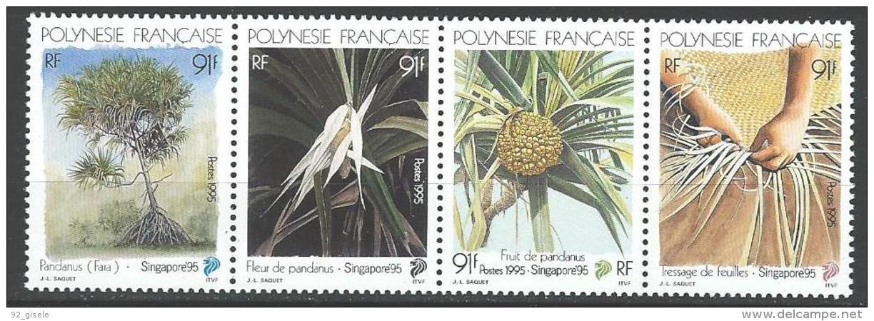 Polynésie YT 489 à 492 Se Tenant " SINGAPOUR'95 " 1995 Neuf** - Unused Stamps