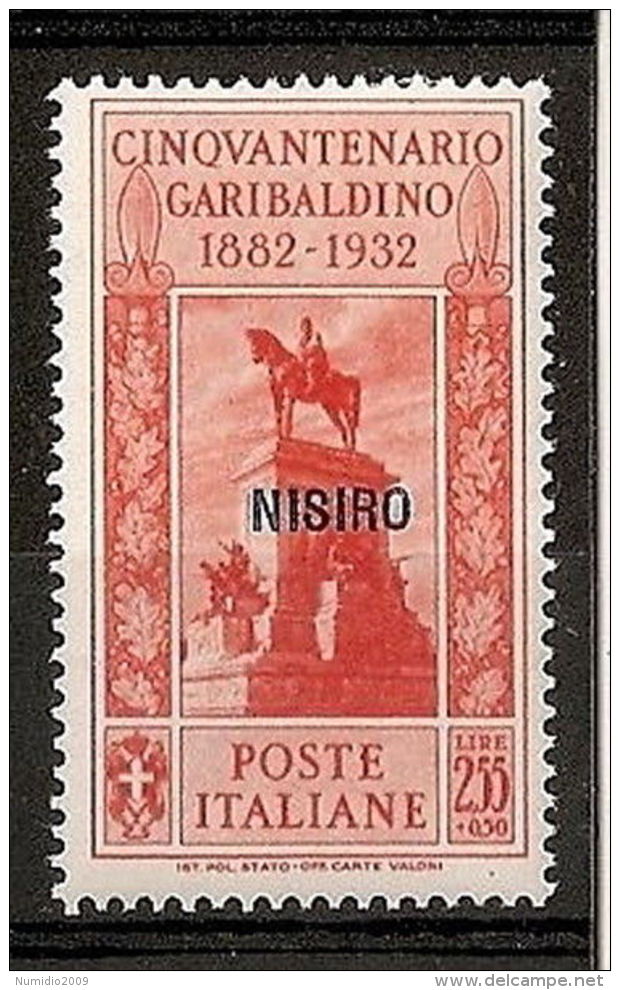 1932 EGEO NISIRO GARIBALDI 2,55 LIRE MH * - RR7396 - Egeo (Nisiro)