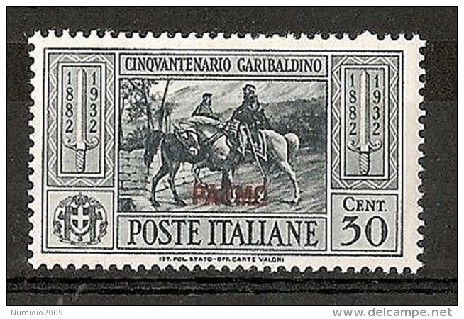 1932 EGEO PATMO GARIBALDI 30 CENT MH * - RR7397 - Egée (Patmo)