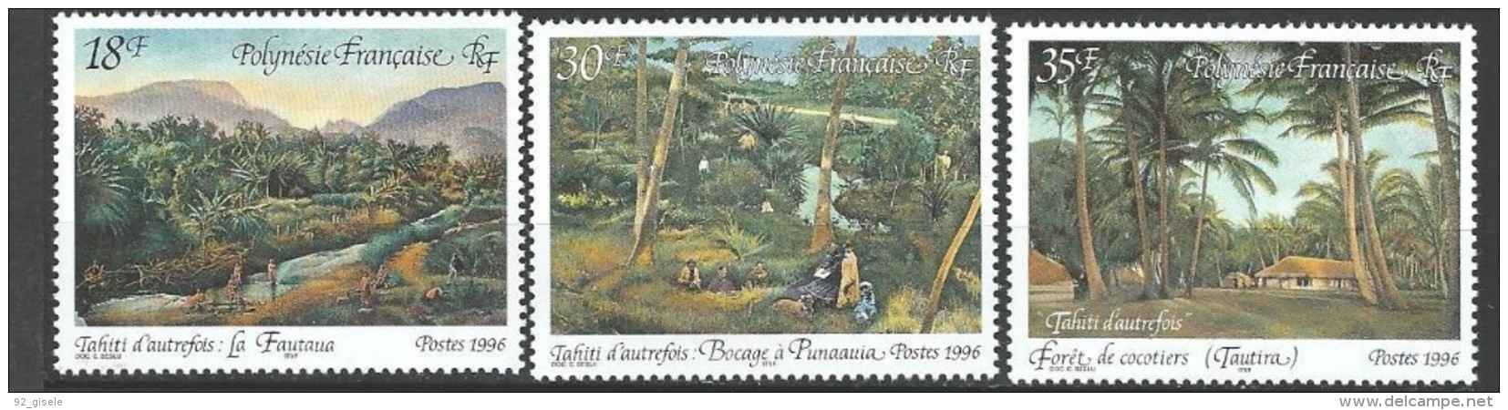 Polynésie YT 498 à 500 " Tahiti D'autrefois " 1996 Neuf** - Unused Stamps