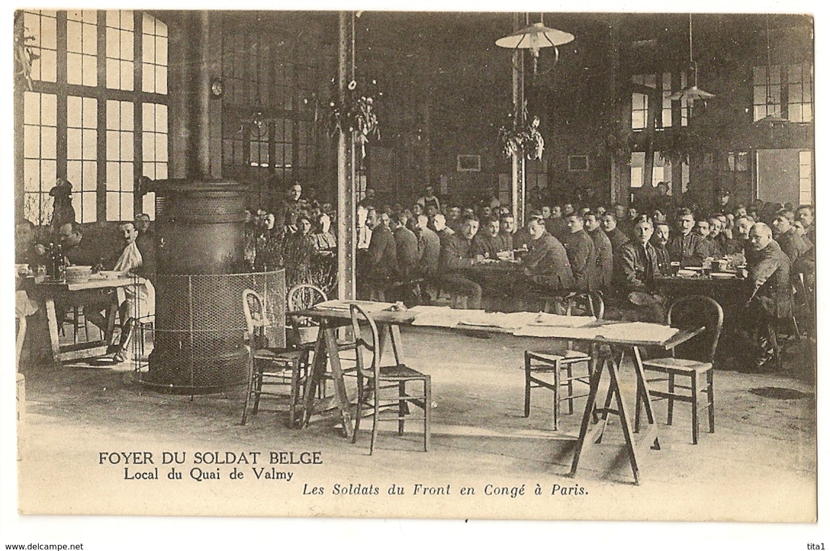 166 - Foyer Du Soldat Belge - Local Du Quai De Valmy - Les Soldats Du Front En Congé à Paris - Oorlog 1914-18