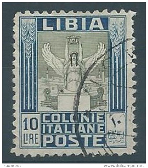 1937  LIBIA USATO PITTORICA 10 LIRE - RR12774 - Libia