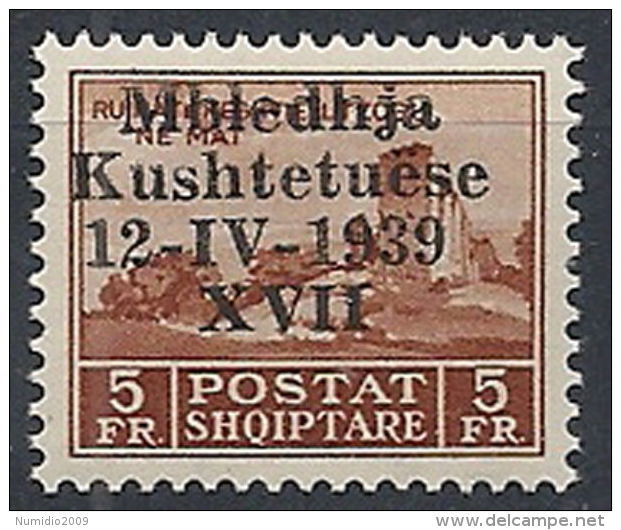 1939 ALBANIA ASSEMBLEA COSTITUENTE 5 F MNH ** - RR12185 - Albania