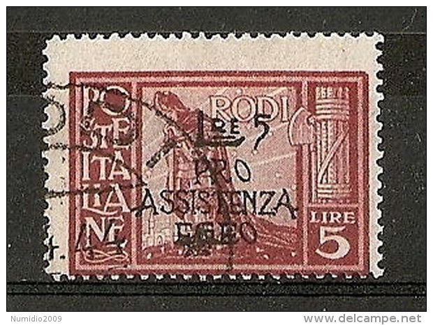 1943 OCCUPAZIONE TEDESCA EGEO USATO PITTORICA 5 LIRE - RR5864 - Egeo (Occup. Tedesca)