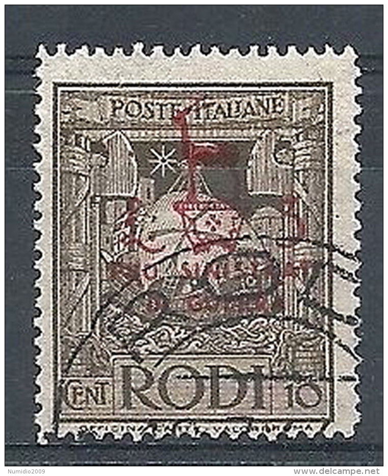 1944 EGEO OCCUPAZIONE TEDESCA USATO SINISTRATI 10 C - RR7823-3 - Egeo (Occup. Tedesca)