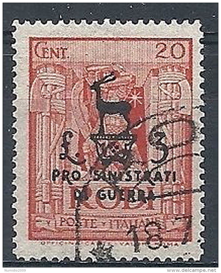 1944 EGEO OCCUPAZIONE TEDESCA USATO SINISTRATI 20 C - RR7824-3 - Egée (Duitse Bezetting)