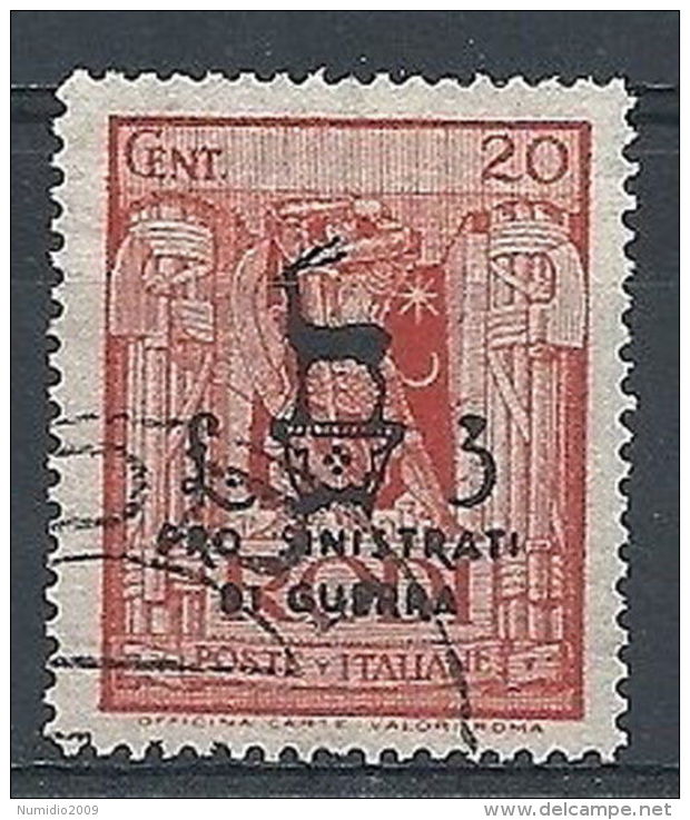 1944 EGEO OCCUPAZIONE TEDESCA USATO SINISTRATI 20 C - RR7824-4 - Egée (Occ. Allemande)