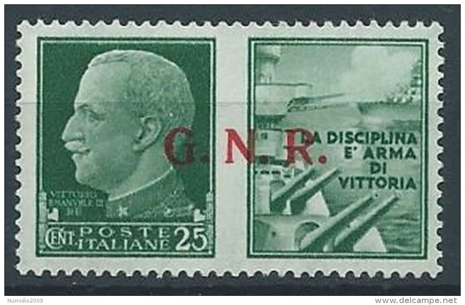 1944 RSI PROPAGANDA DI GUERRA 25 CENT BRESCIA MNH ** - RR13729-4 - Propaganda Di Guerra