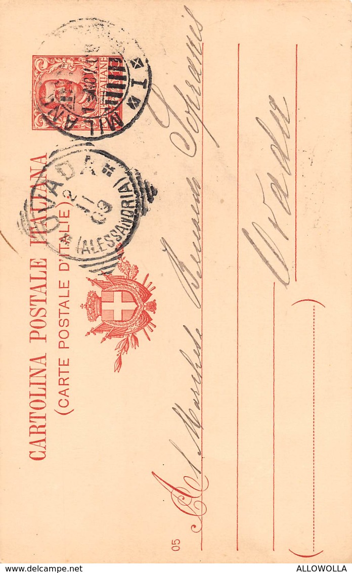 1013 " STORIA POSTALE-CARTOLINA A IL MARCHESE BERNARDO SOPRANIS - OVADA" CART. POSTALE ORIG. SPED. - Altri & Non Classificati