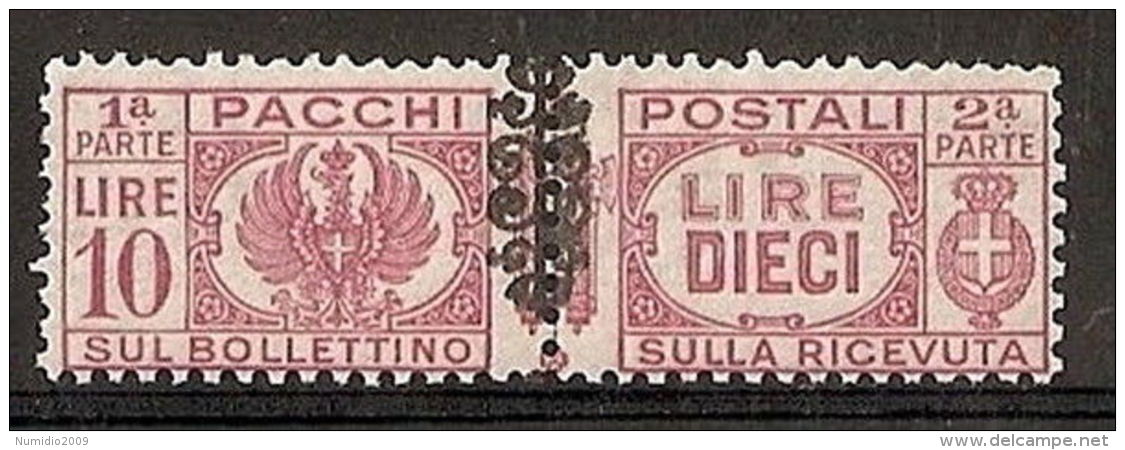 1945 LUOGOTENENZA PACCHI POSTALI 10 LIRE MNH ** - RR5621 - Colis-postaux