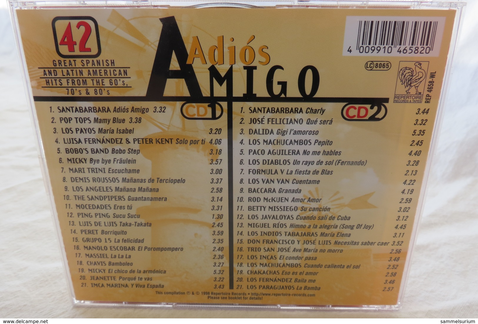 2 CDs "Adiós Amigo" 24 Große Spanische Erfolge Der 60's, 70's Und 80's Aus Den Deutschen Charts - Other - Spanish Music