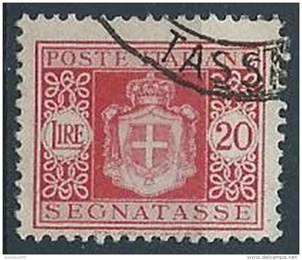 1945 LUOGOTENENZA USATO SEGNATASSE RUOTA 20 LIRE - RR13820-8 - Taxe