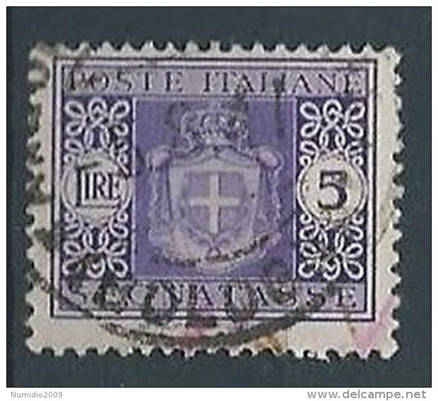 1945 LUOGOTENENZA USATO SEGNATASSE RUOTA 5 LIRE - RR13121-4 - Strafport