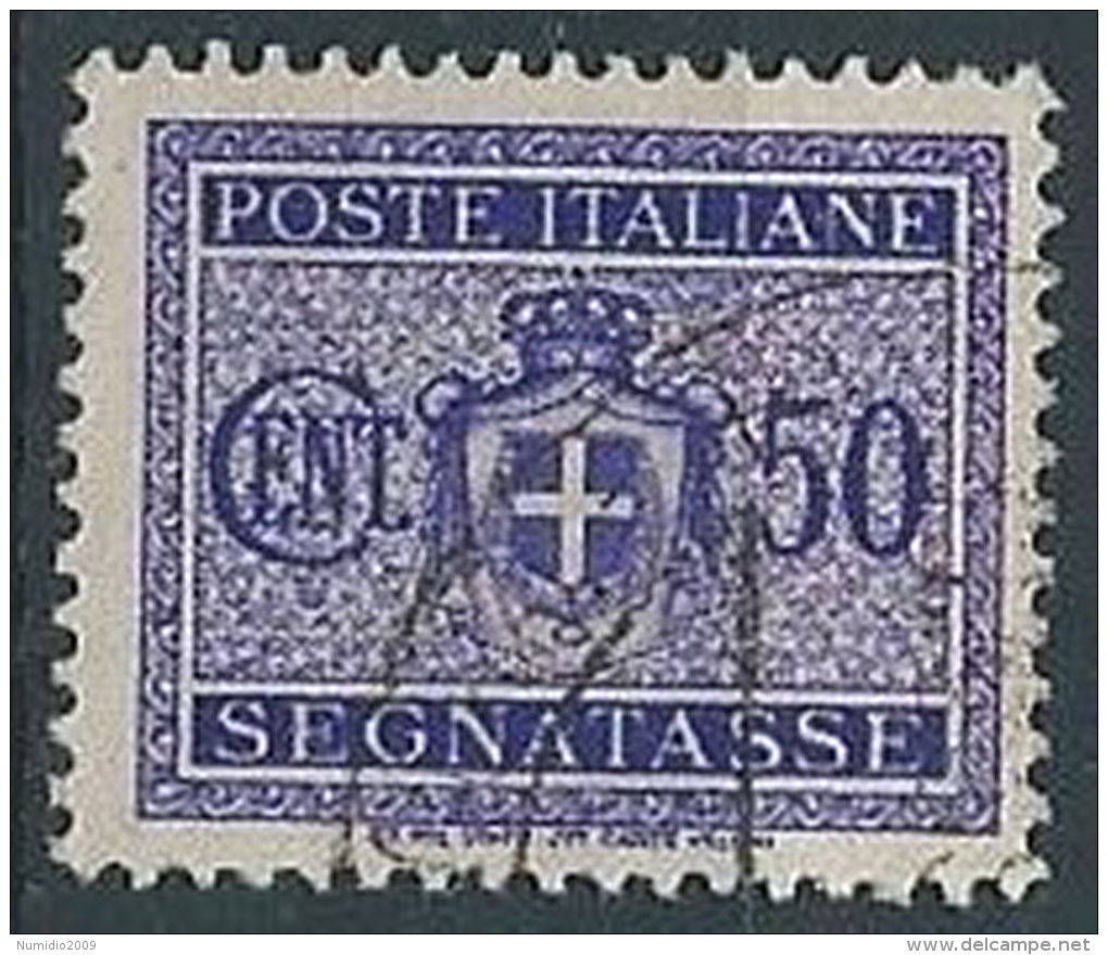 1945 LUOGOTENENZA USATO SEGNATASSE RUOTA 50 CENT - RR13827-15 - Strafport