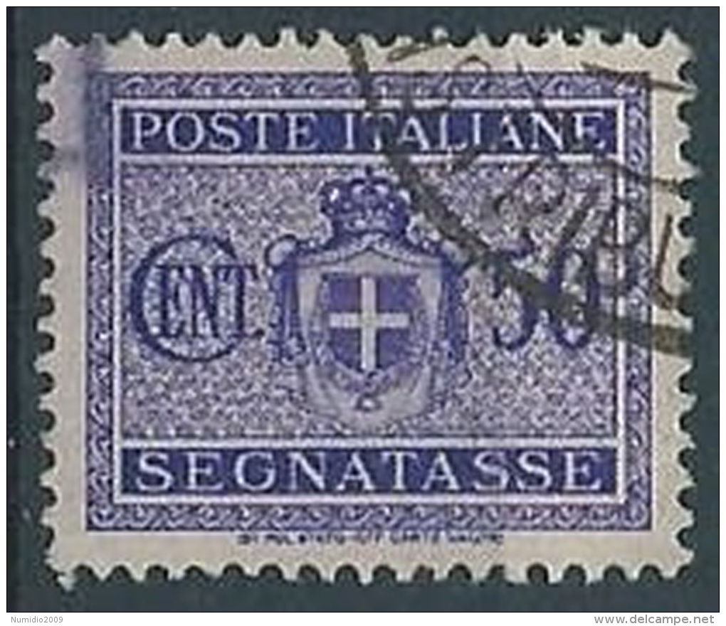 1945 LUOGOTENENZA USATO SEGNATASSE RUOTA 50 CENT - RR13827-4 - Postage Due