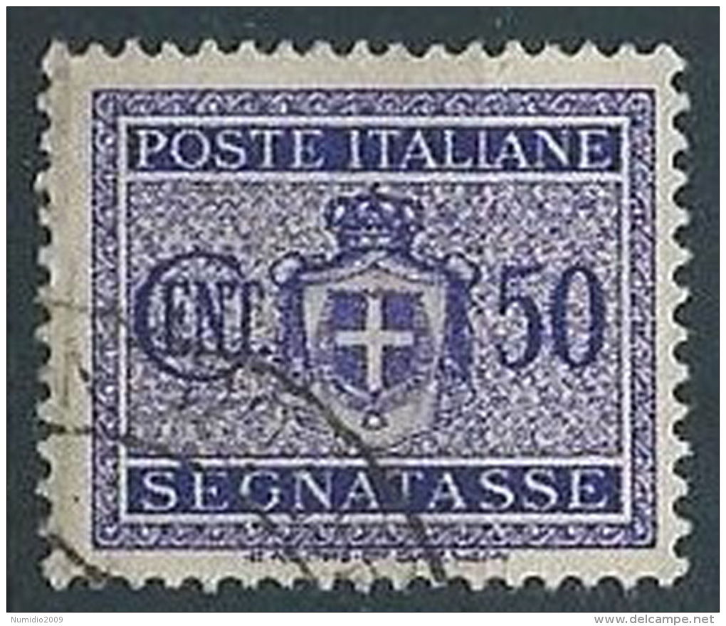 1945 LUOGOTENENZA USATO SEGNATASSE RUOTA 50 CENT - RR13827-9 - Postage Due