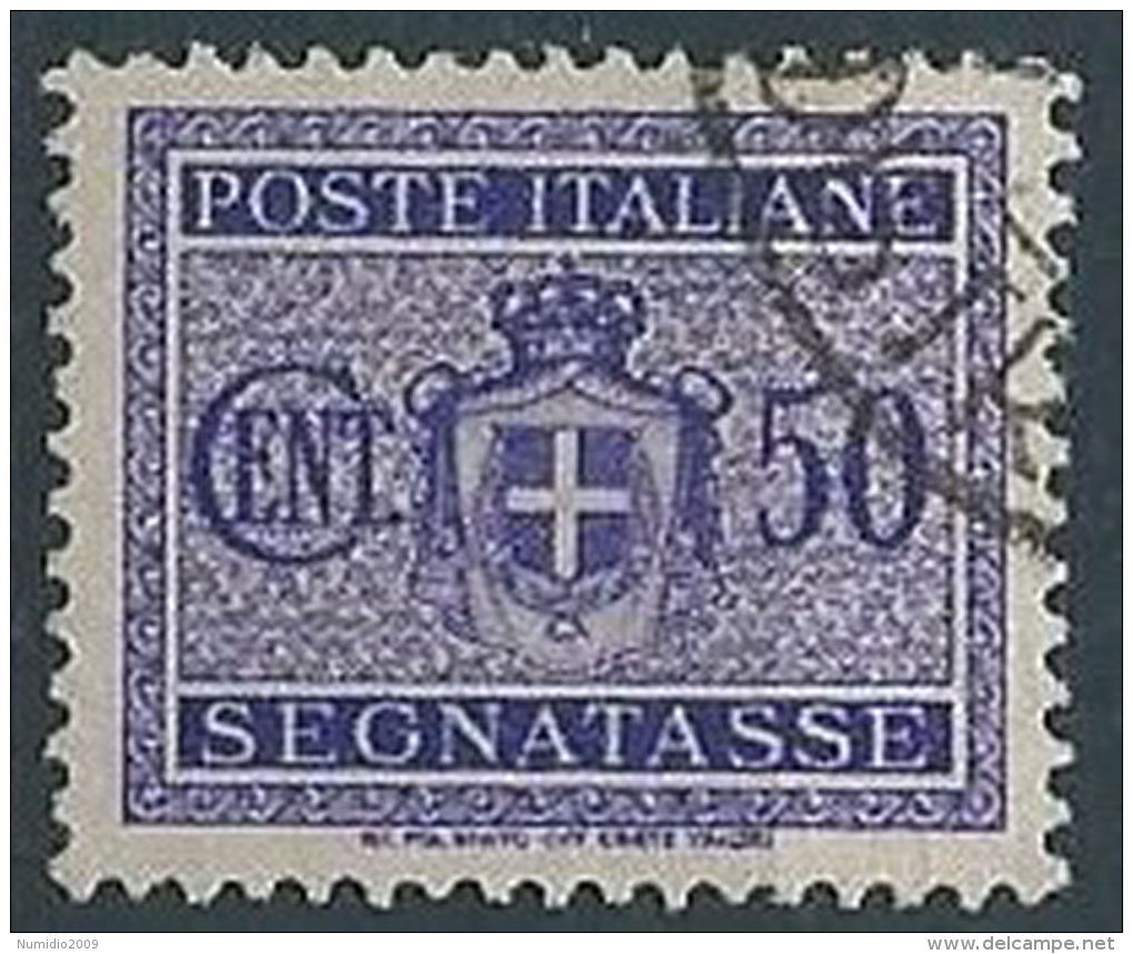 1945 LUOGOTENENZA USATO SEGNATASSE RUOTA 50 CENT - RR13828 - Taxe