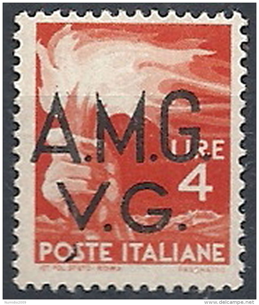 1945-47 TRIESTE AMG VG 4 LIRE VARIETà MNH ** - RR11961 - Nuovi