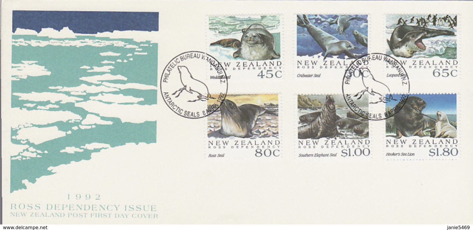 New Zealand Ross Dependency 1992 Seals FDC - FDC