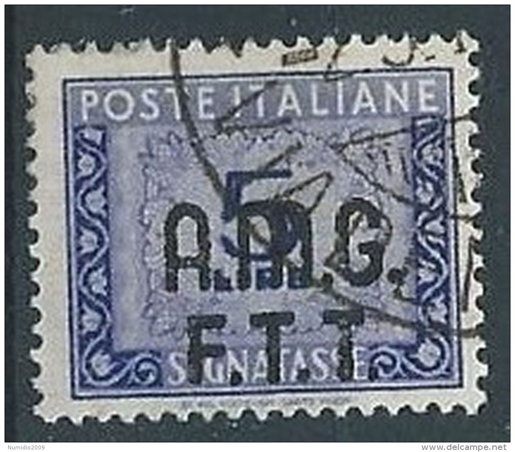 1947-49 TRIESTE A USATO SEGNATASSE 2 RIGHE 5 LIRE - RR13074 - Portomarken