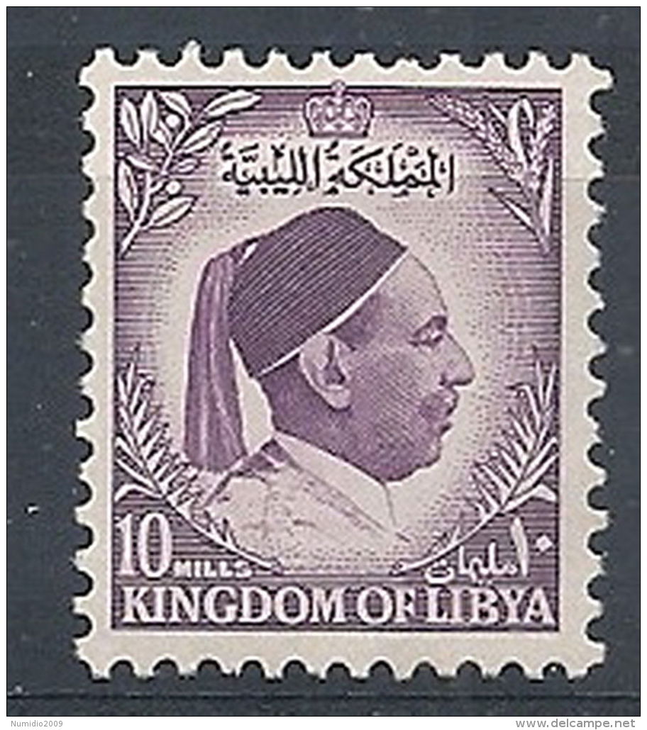 1952 LIBIA REGNO EFFIGIE RE IDRISS 10 M MNH ** - RR12615 - Libia