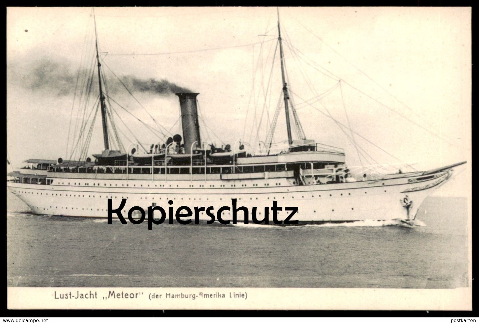 ALTE POSTKARTE LUST-JACHT METEOR HAMBURG-AMERIKA LINIE 1906 Yacht Dampfer Schiff Ansichtskarte Postcard Cpa AK - Dampfer