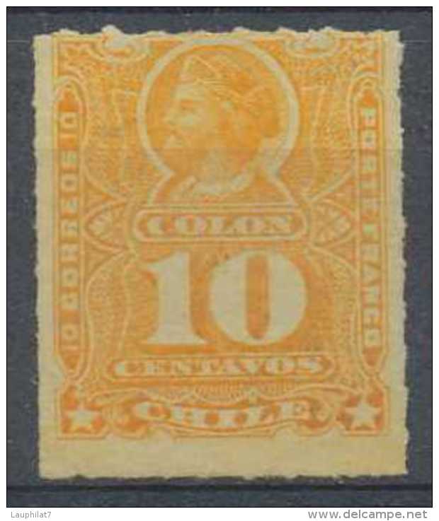 [806882] */Mh-Chili 1878-99, 10c Orange, Christophe Colomb, */mh Légère - Chili