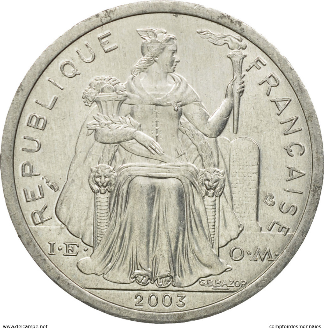 Monnaie, Nouvelle-Calédonie, 2 Francs, 2003, Paris, TTB+, Aluminium, KM:14 - Nieuw-Caledonië