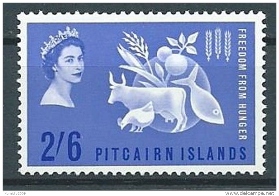 1963 PITCAIRN ISLANDS LOTTA CONTRO LA FAME MNH ** - GB002 - Pitcairn