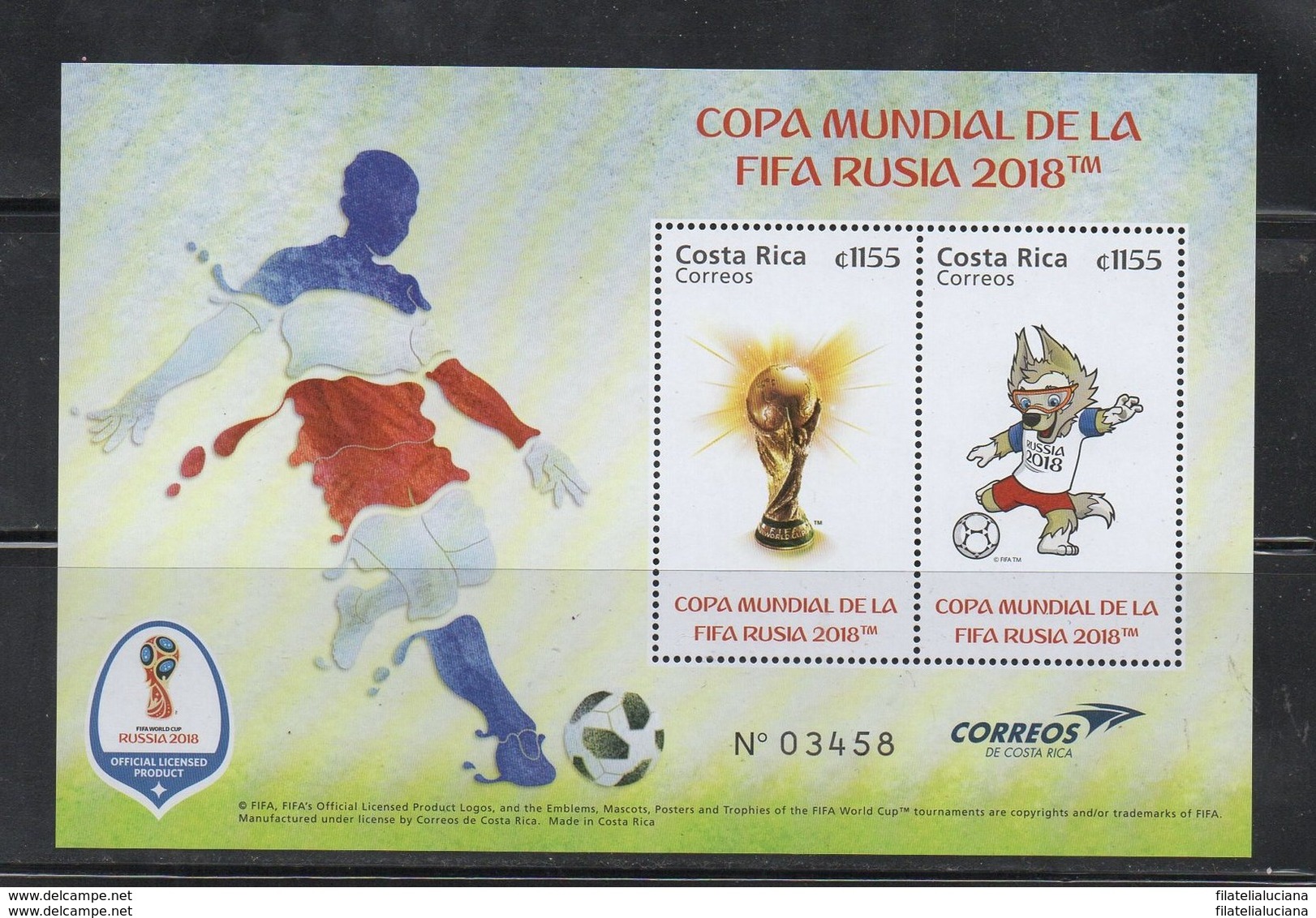 MNH SHEET COSTA RICA, 2018 Soccer World Cup Rusia - 2018 – Rusia