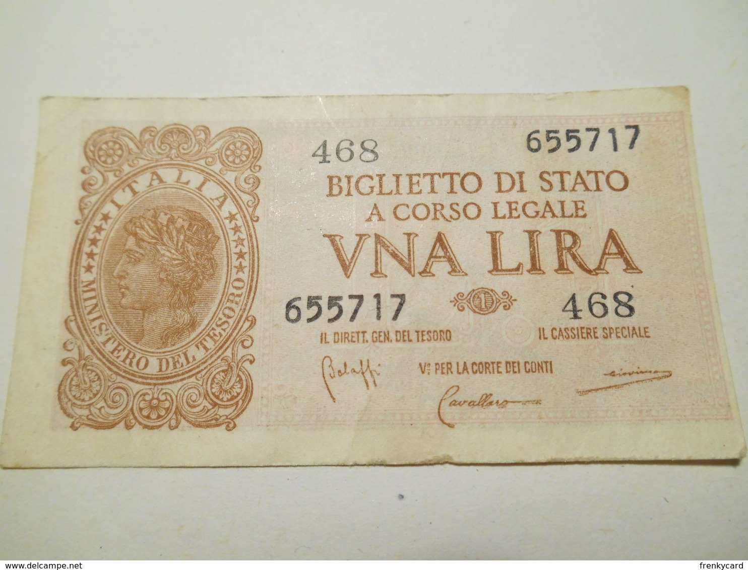 Italia Biglietto Di Stato 1 Lira 1944 - Italia – 1 Lira