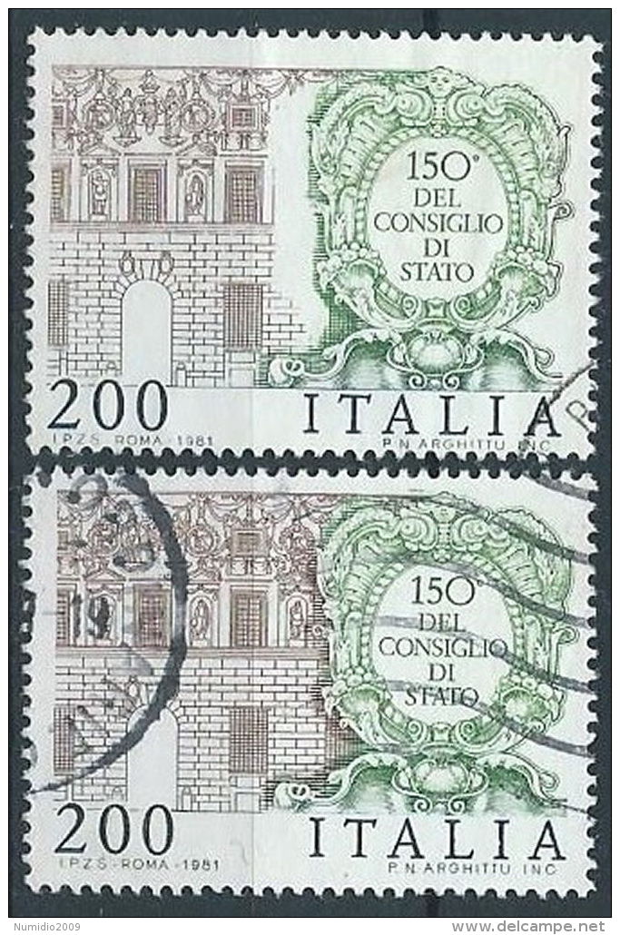 1981 ITALIA USATO CONSIGLIO DI STATO VARIETà - RR13803 - Variétés Et Curiosités