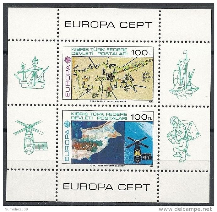 1983 EUROPA CEPT LE GRANDI OPERE DEL GENIO UMANO FOGLIETTO CIPRO TURCA MNH ** - 1983