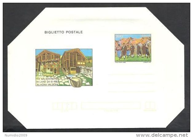 1983 ITALIA BIGLIETTO POSTALE WALSER - Interi Postali