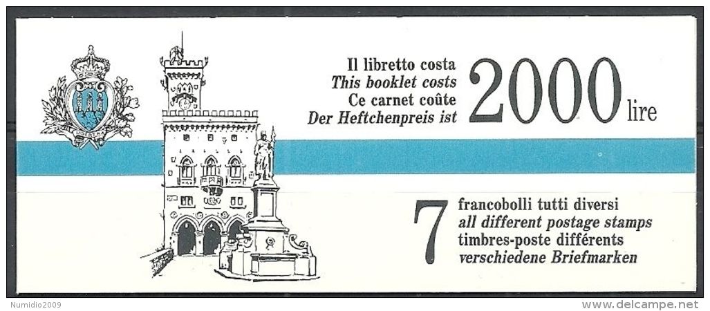 1992 SAN MARINO LIBRETTO TURISMO CON ANNULLI FDC - Carnets