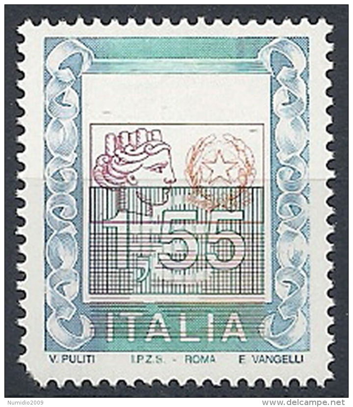 2002 ITALIA ALTO VALORE 1,55 VARIETà TESTINA SPOSTATA MNH ** - RR12042 - Varietà E Curiosità