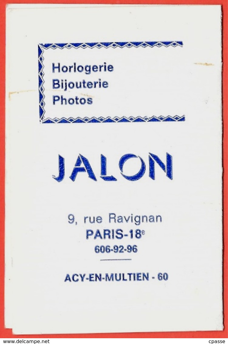 Calendrier Publicitaire Petit Format 1971 Chatons Dans Un Panier - Horlogerie Bijouterie JALON Rue Ravignan 75018 Paris - Petit Format : 1971-80