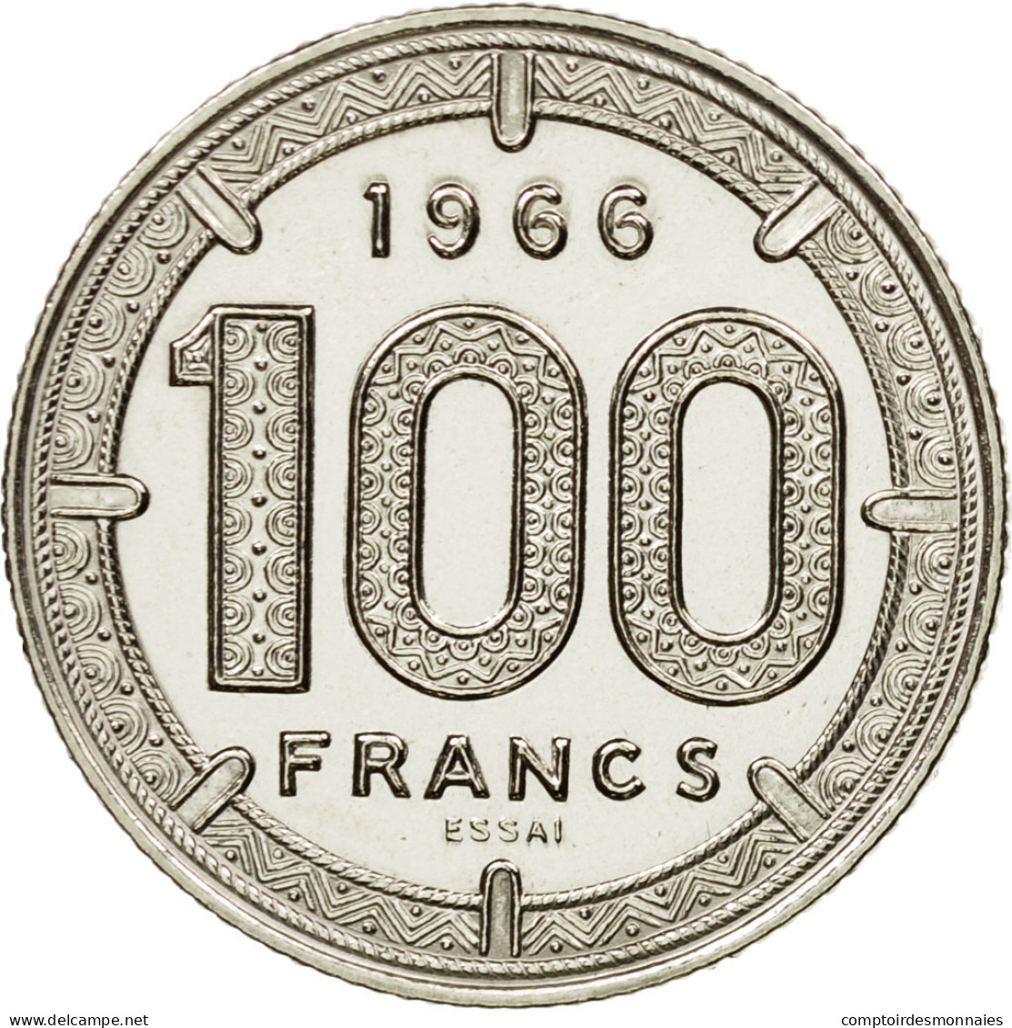 Monnaie, Cameroun, 100 Francs, 1966, Paris, ESSAI, SPL+, Nickel, KM:E11 - Kameroen