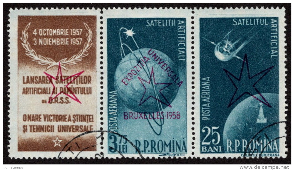 ROM SC #C52a U W/ovprt 1957 Sputnik 1, 2 CV ~$10.00 - Usado