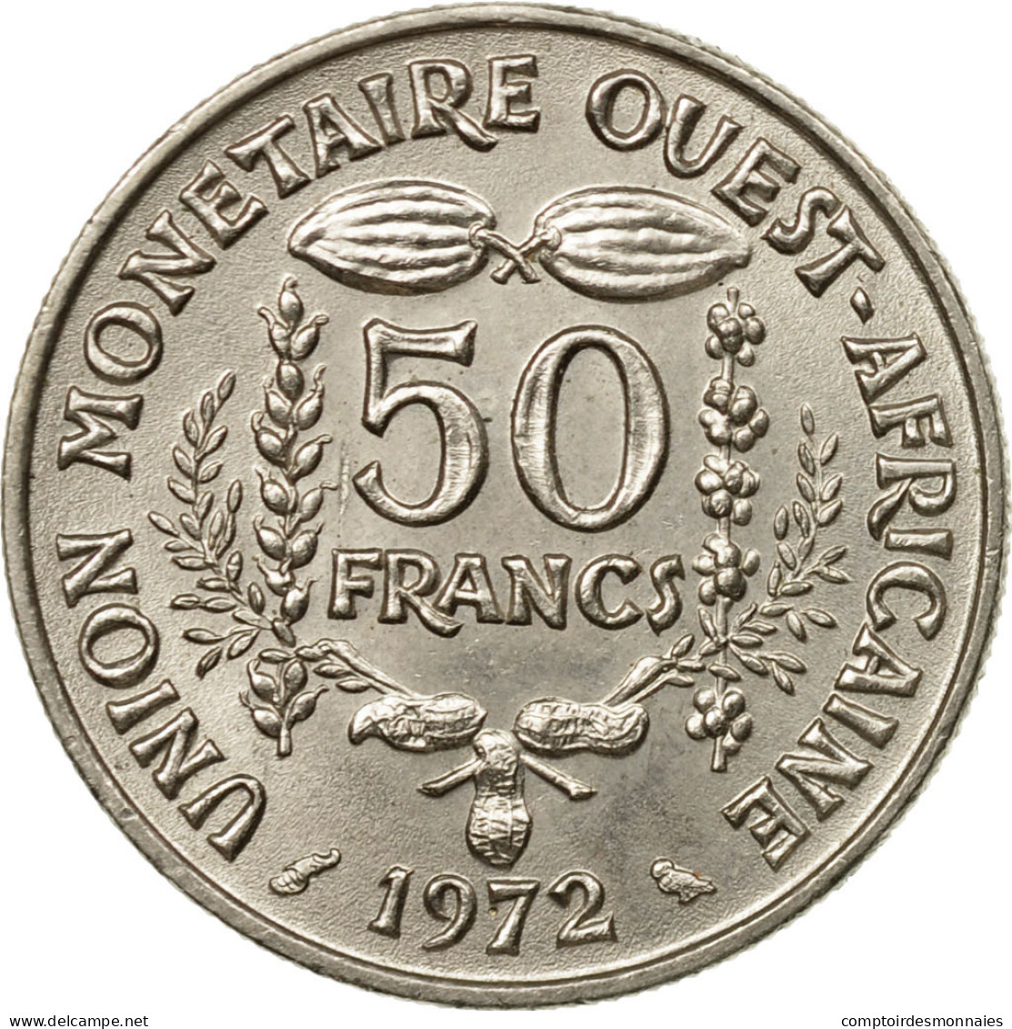 Monnaie, West African States, 50 Francs, 1972, Paris, SUP, Copper-nickel, KM:6 - Côte-d'Ivoire