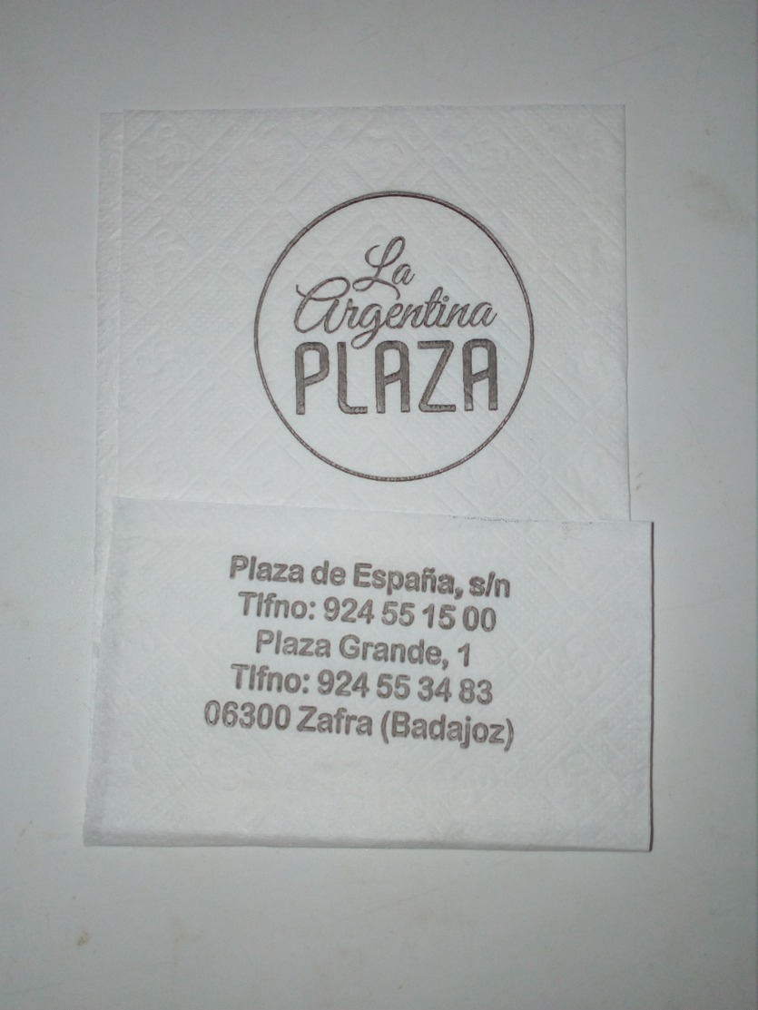 Servilleta,serviette .La Argentina Plaza,Espanha - Serviettes Publicitaires