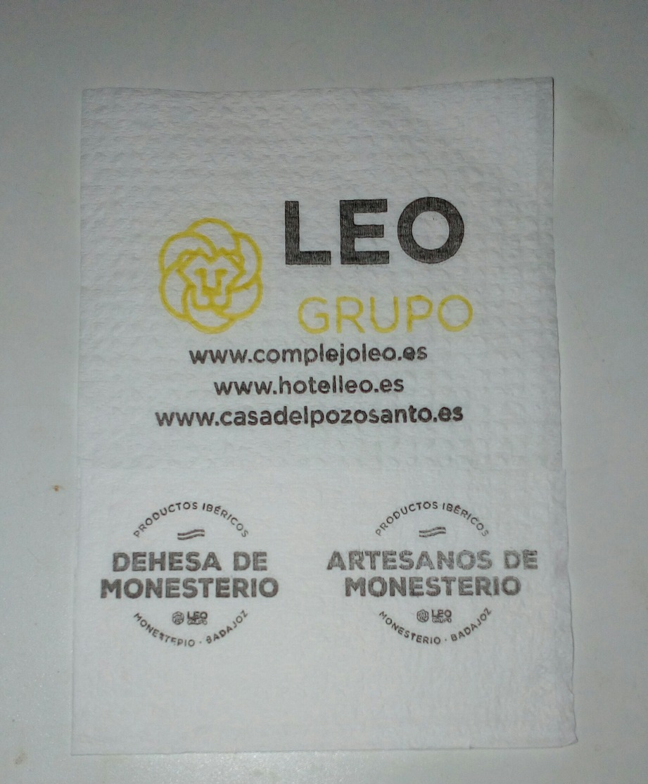 Servilleta,serviette .Leo Grupo Hoteleiro,Espanha - Servilletas Publicitarias