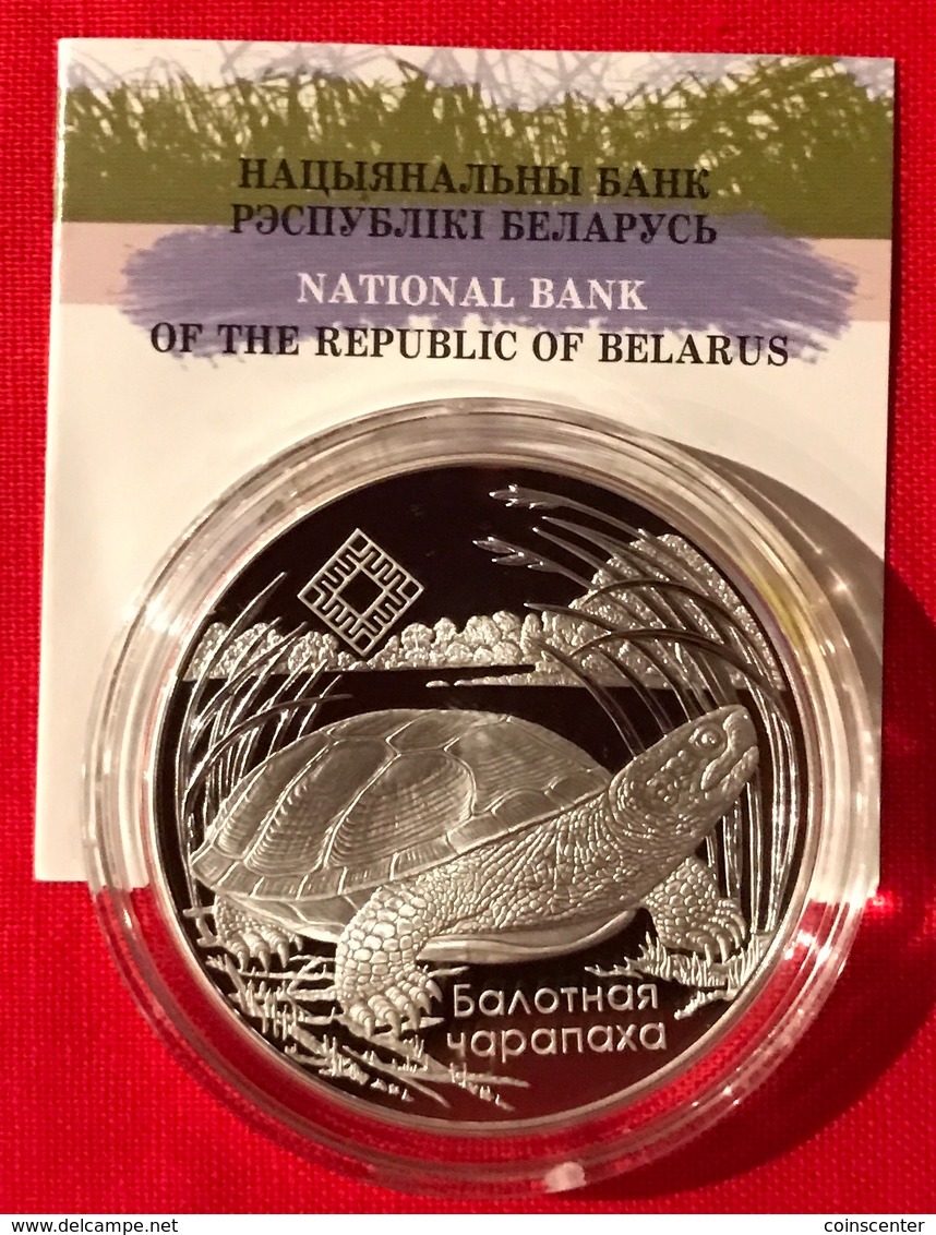 Belarus 20 Roubles 2010 "Middle Pripyat - Pond Turtle" Silver AG PROOF - Belarus