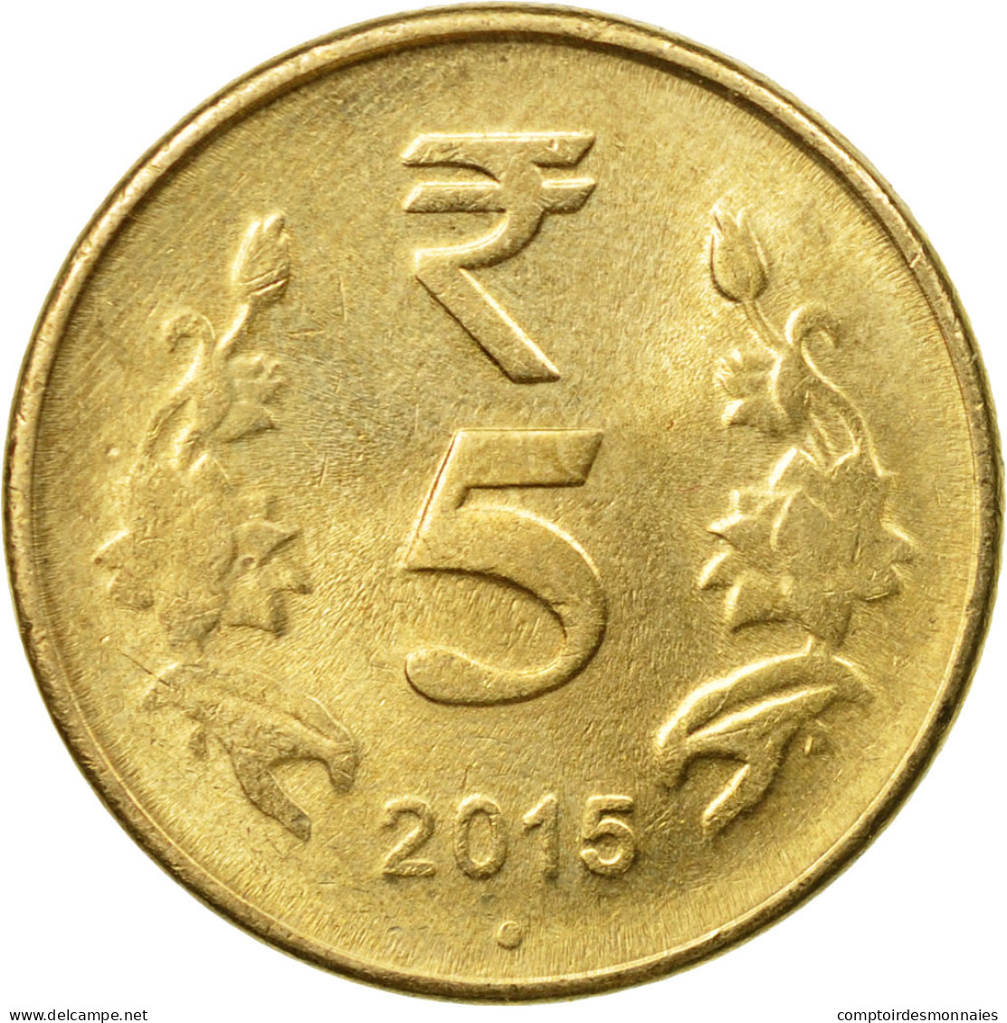 Monnaie, INDIA-REPUBLIC, 5 Rupees, 2015, TTB, Nickel-brass - Inde