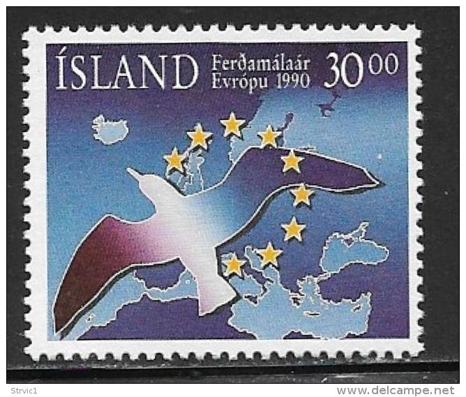 Iceland, Scott # 712 MNH European Tourism Year, 1990 - Ongebruikt